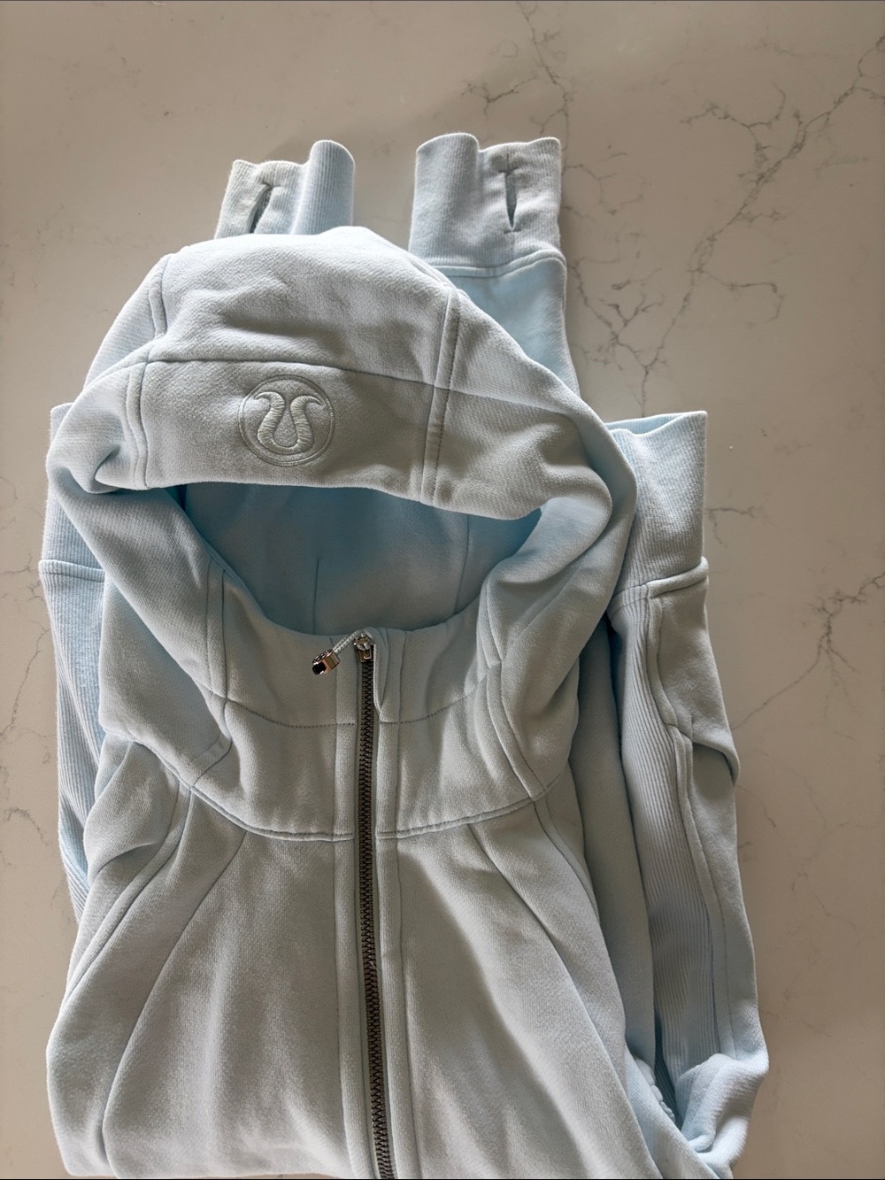 lululemon athletica Light Blue Full-Zip Hooded Jacket